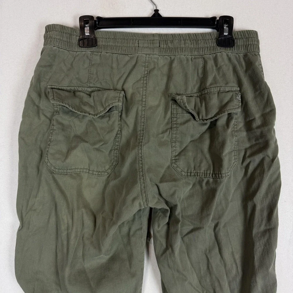 Supplies Pants Mens Large Green Canvas‎ Jogger Elastic Waist Cuffed Casual